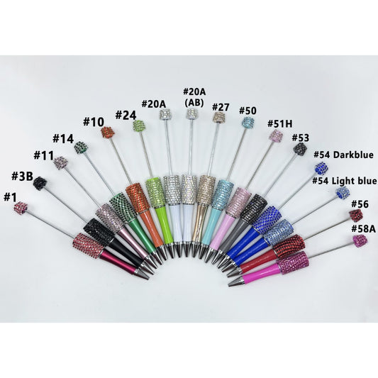 単色のラインストーンチェーン付きビーズペンをDIYで作る