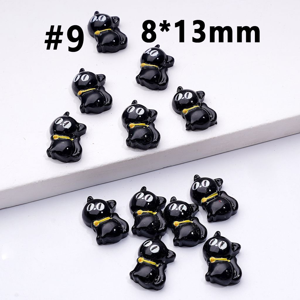 Mini Cute Halloween Series Pumpkin Bat Ghost Magic Hat Cat Cross Charms for Jewelry Accessories