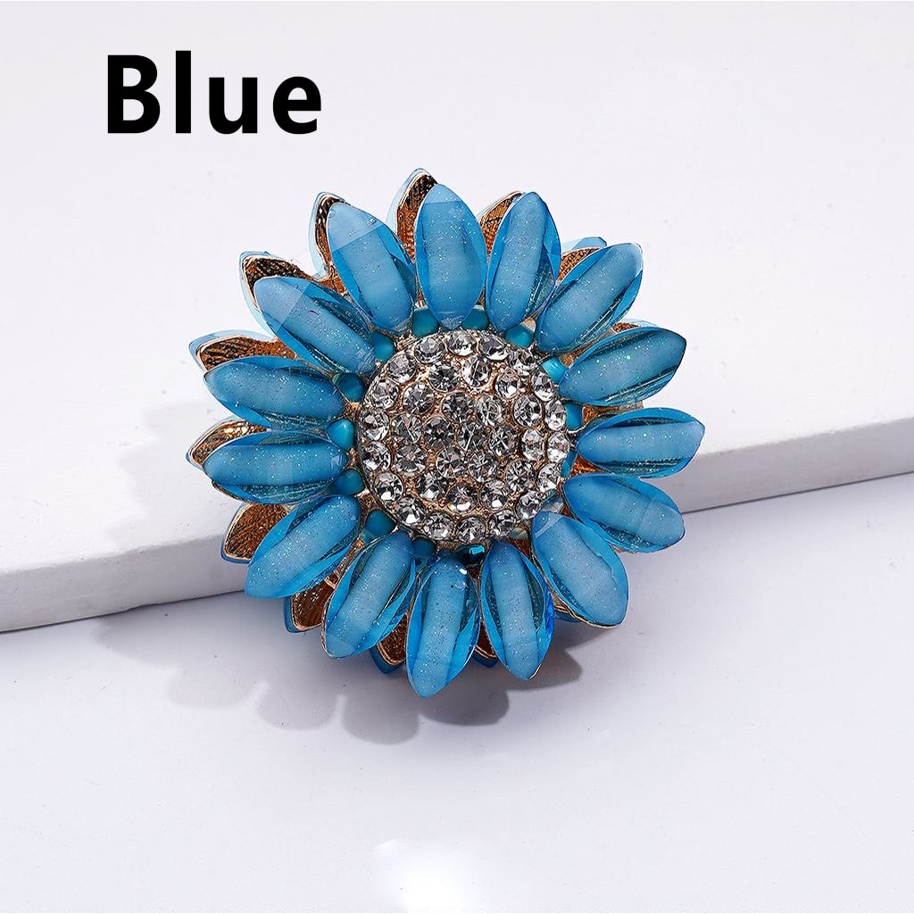 Fantastic Fancy Gold Alloy Chrysanthemum Flower with Shiny Rhinestones Clay Beads, Around 42MM