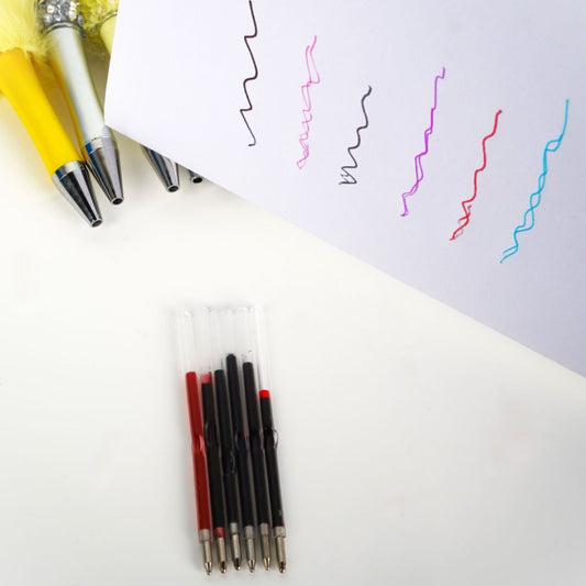 Ink Refills for Common Beadable Pens, 62mm, Choices of Black Blue Red Teal Purple Pink,Random Mix