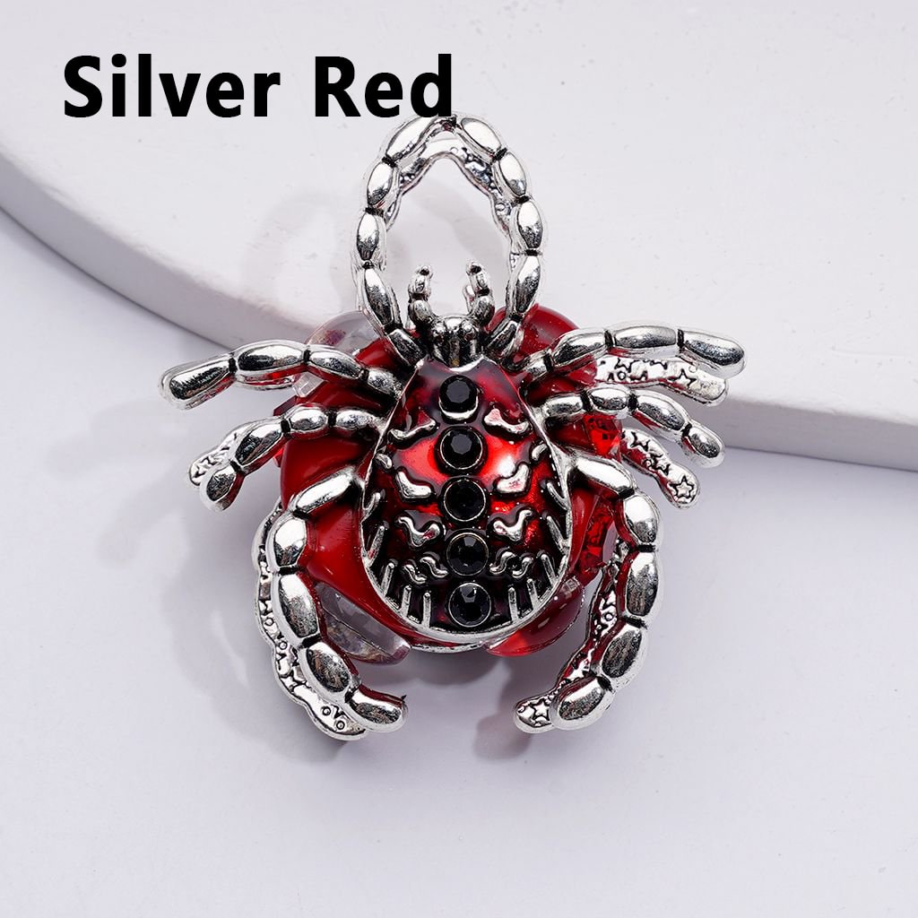 Bling Bling Fancy Alloy Spider with Colorful Rhinestones Clay Beads, Around 40*36*20MM