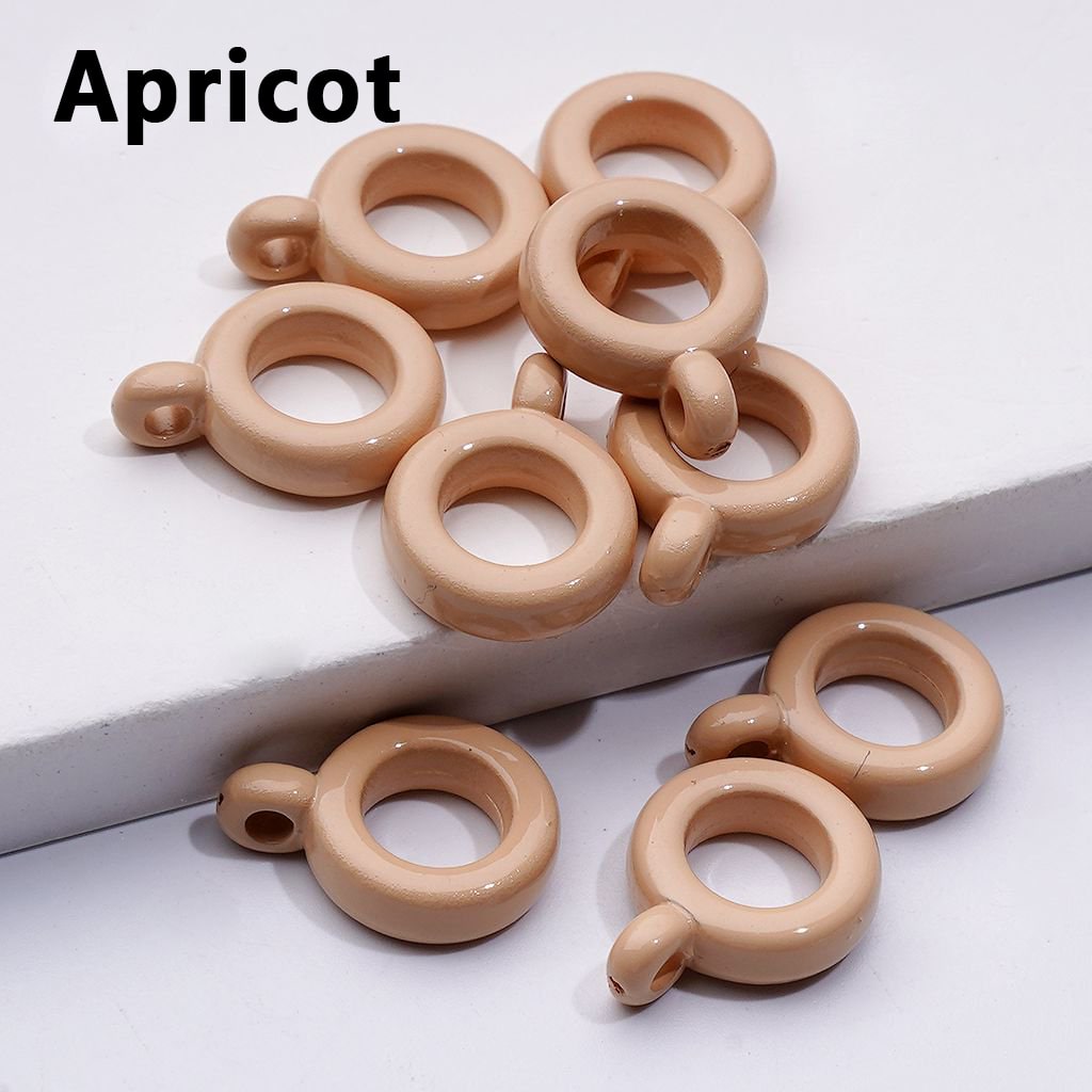 Solid Color Plastic Rings Loops with Mini Rings for Jewelry Accessories, 10MM