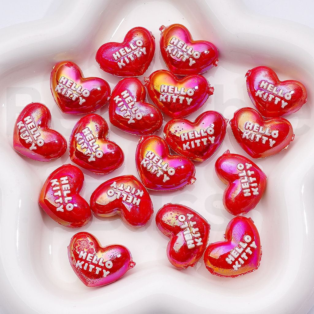 Cute Hell Kitt Soft PVC Beads, Around 18*32MM, Random Mix