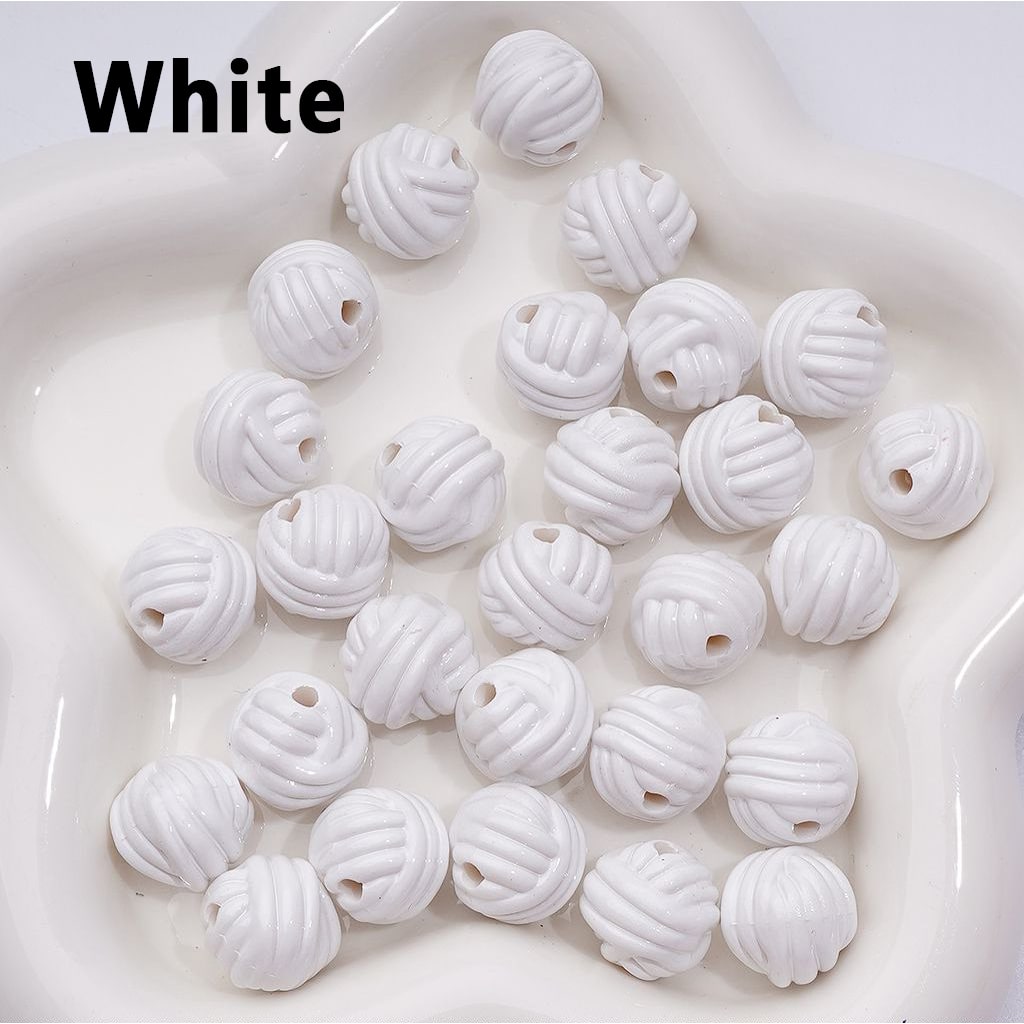 Mini Cute Multi-Color Ball of Yarn Shape Acrylic Beads, 16MM