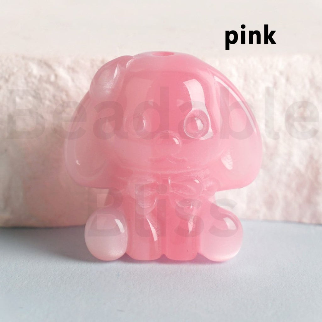 Glossy Colorful Sanri Melod Acrylic Beads, Around 23*24MM