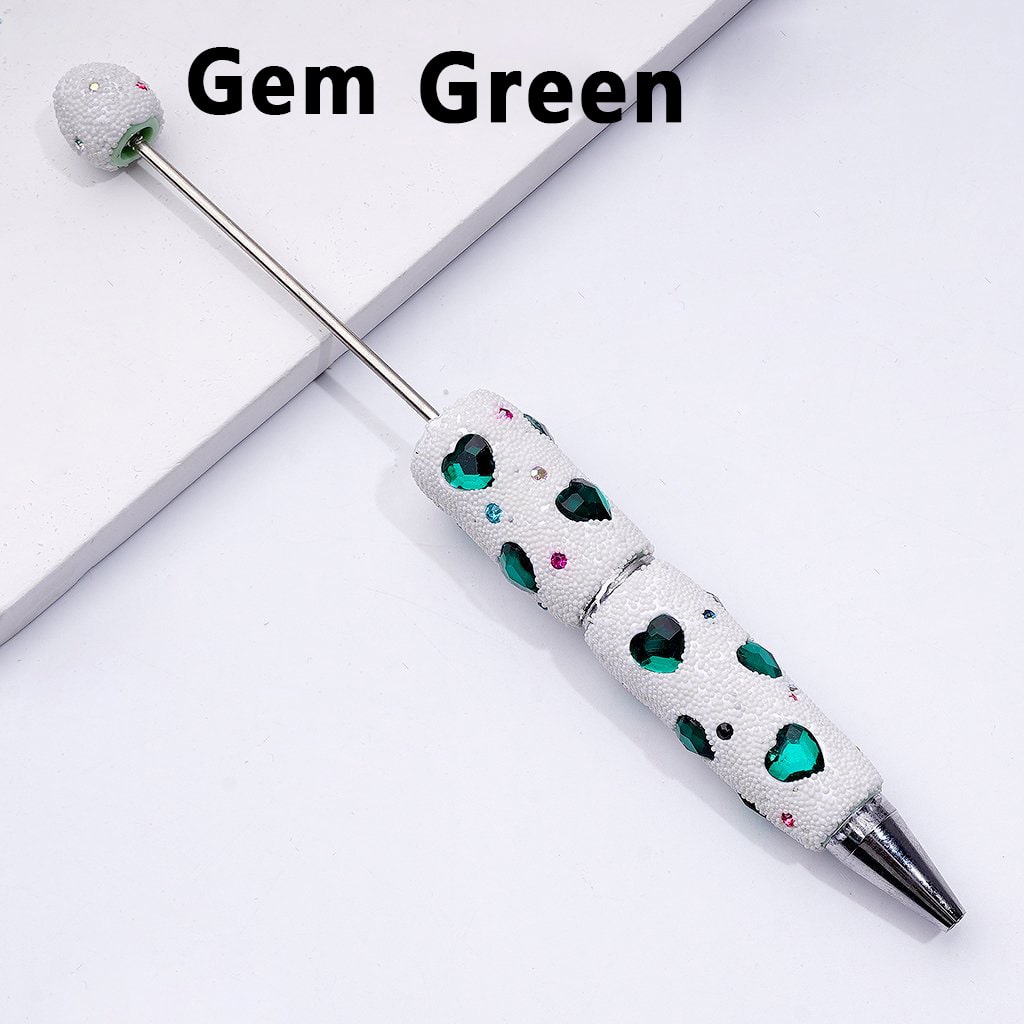 Beadable Solid Color Hearts Shiny Rhinestones Mini White Snow Balls Clay Pen