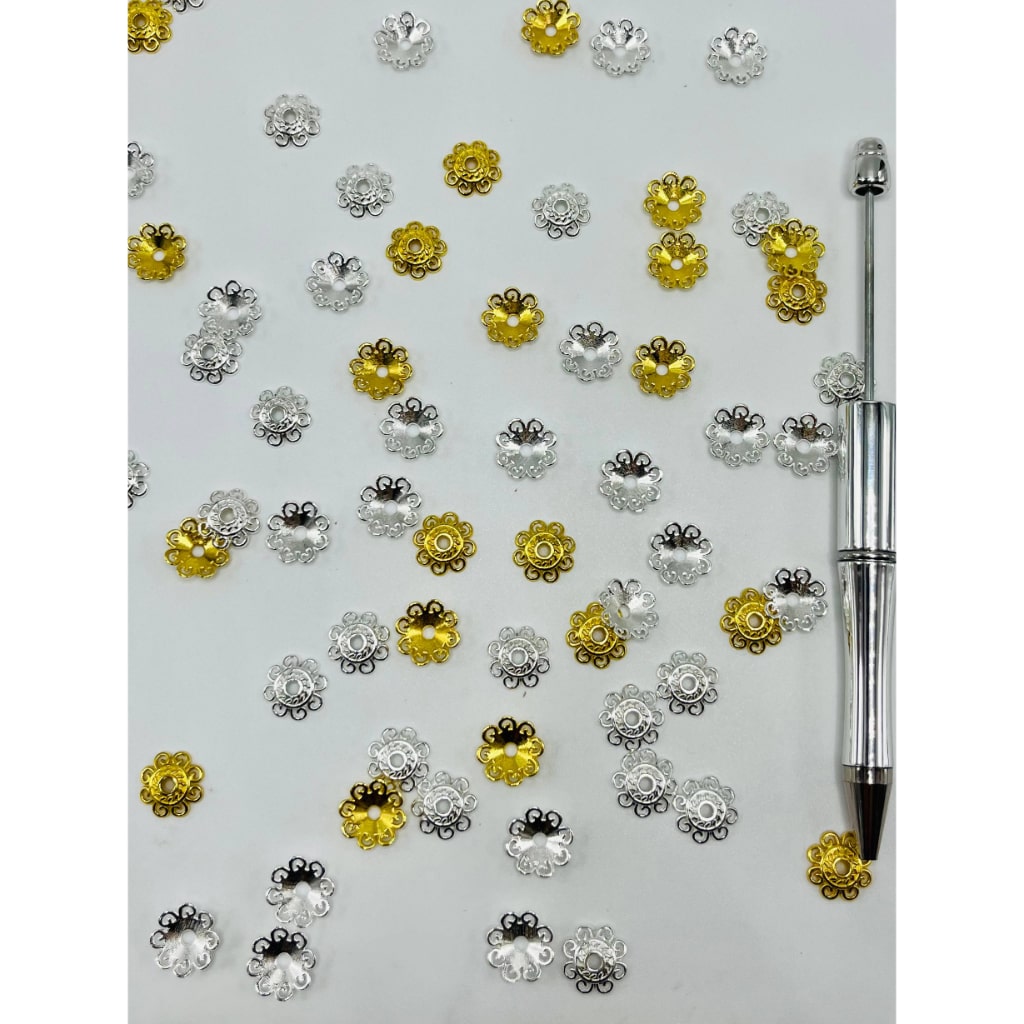 Metal Bead Caps, Spacers, Gold and Silver Colors, 12 mm, ZJ