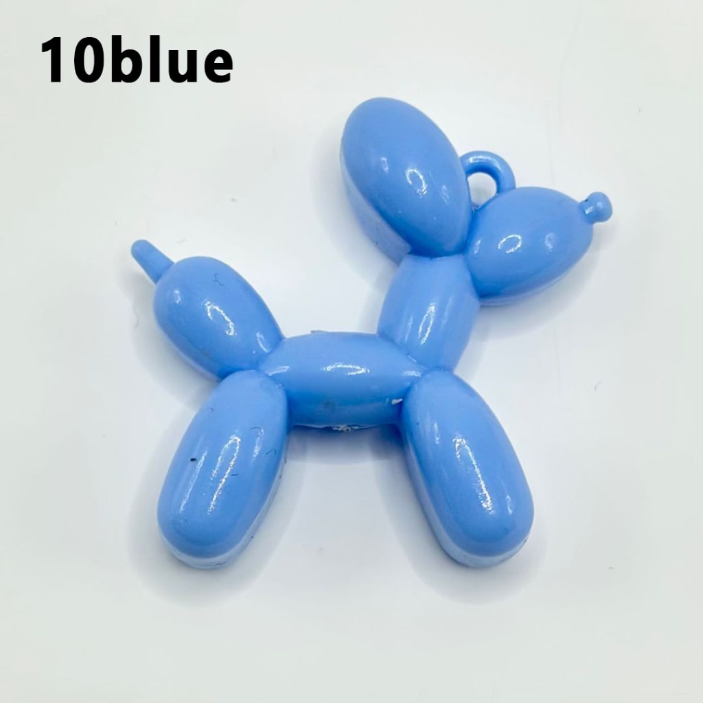 Vivid Cute Solid Color Balloon Puppy Dog Acrylic Beads Pendants, Around 47*47MM