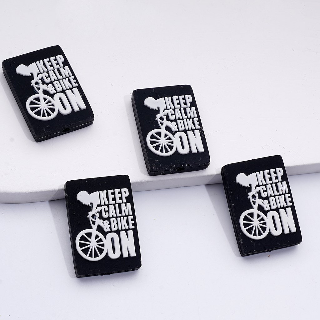Keep Calm Bike On Silicone Focal Beads