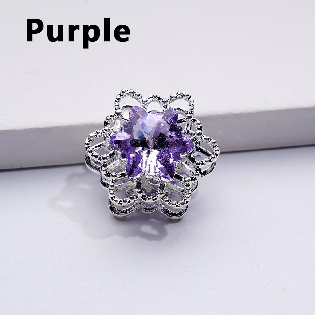 Bling Bling Fancy Silver Alloy Snowflakes Shape Beads with Multi-Color Shiny Rhinestones, Around 20MM