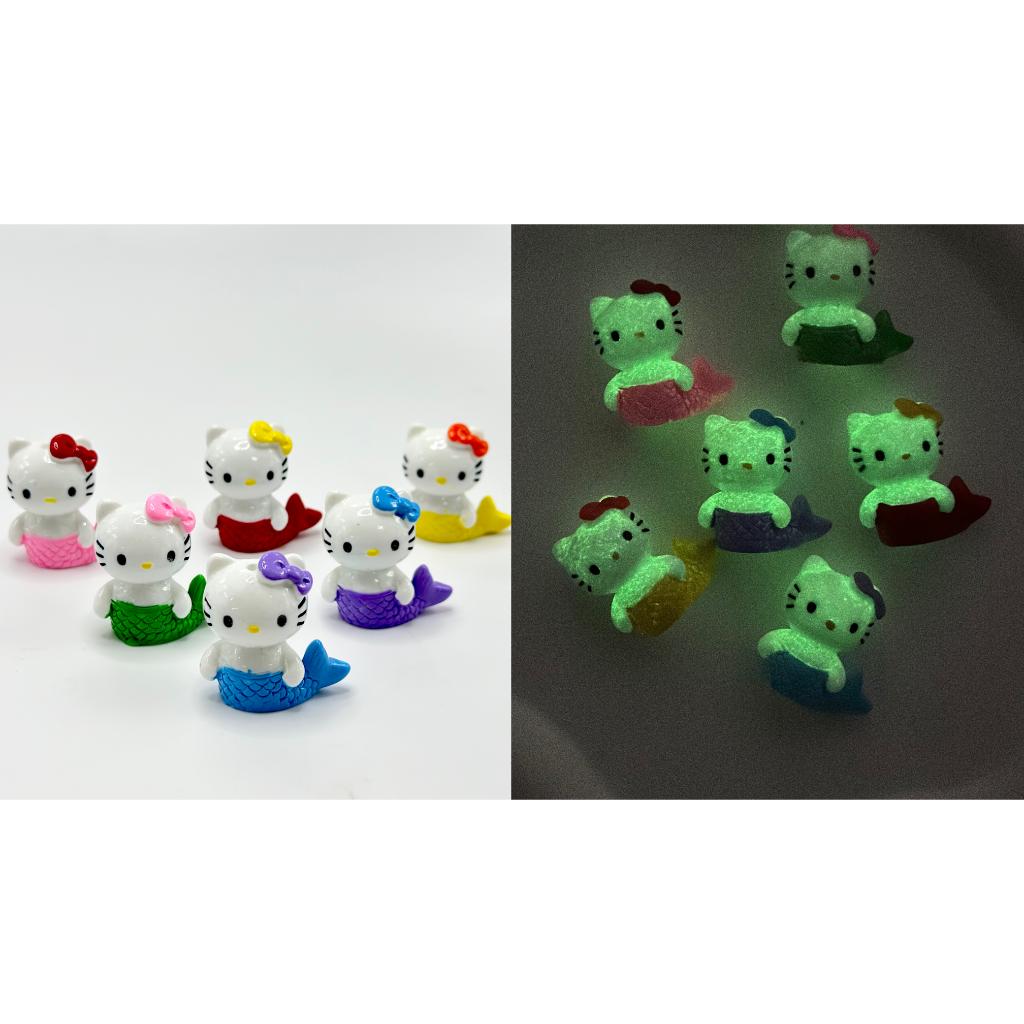 Glow in the Dark Dress-Up Mermaid cute cat character Resin Acrylic Beads, Pen topper, Random Mix