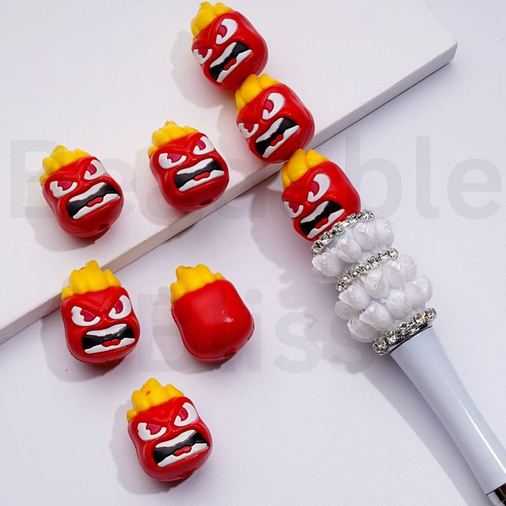 Mini Cute Insid Out Character Angry Man Ange PVC Soft Rubber Beads, Around 22*16MM