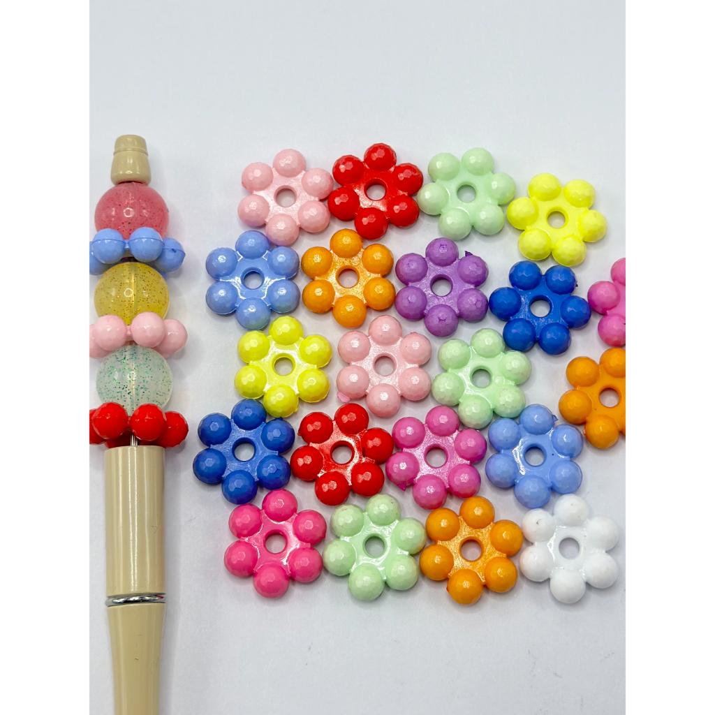 Acrylic Beads Spacers in Cute Faceted Semi Transparent & Solid Colors ,20mm