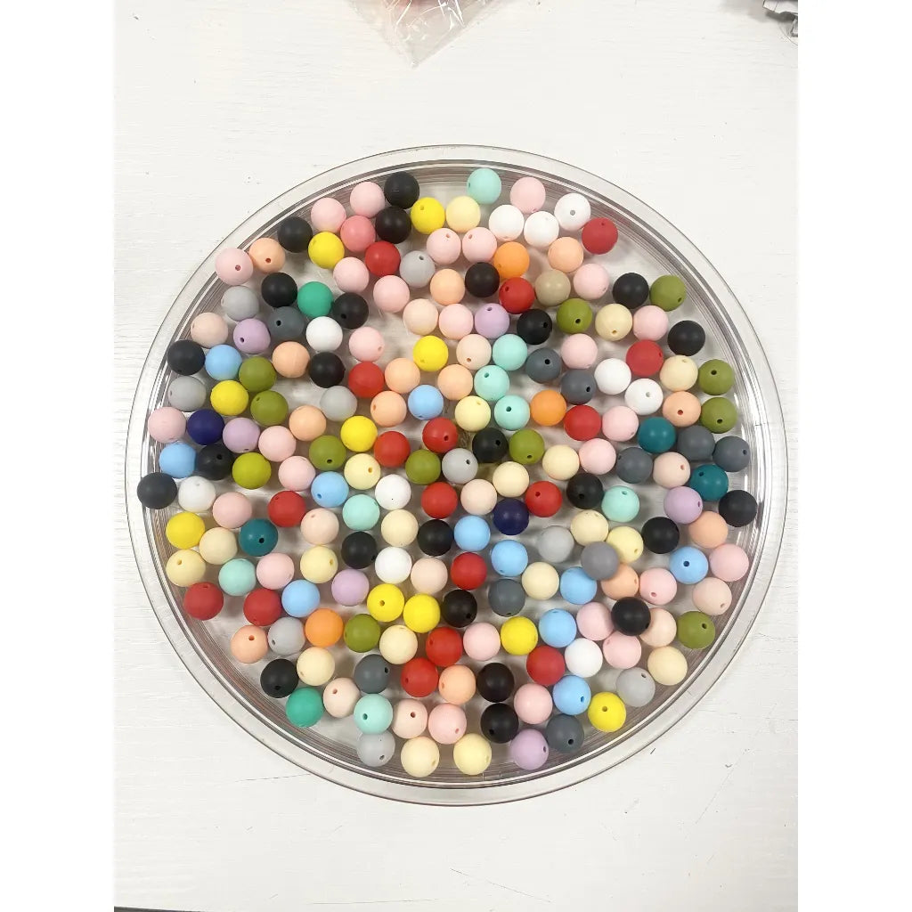 Silicone Beads, Solid Colors, 15 mm