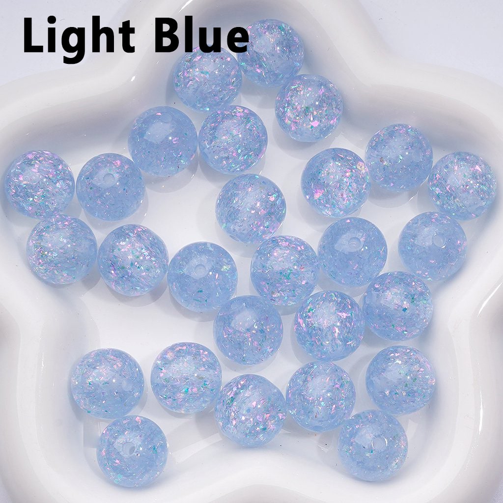 Bling Bling Shiny Mini Flakes Multi-Color Clear Round Acrylic Beads, 16MM