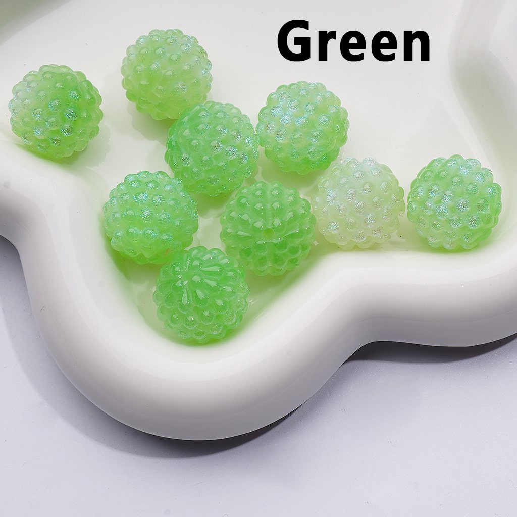 マルチカラーグリッターシャイニーワックスベリー樹脂アクリルビーズ、約18MM