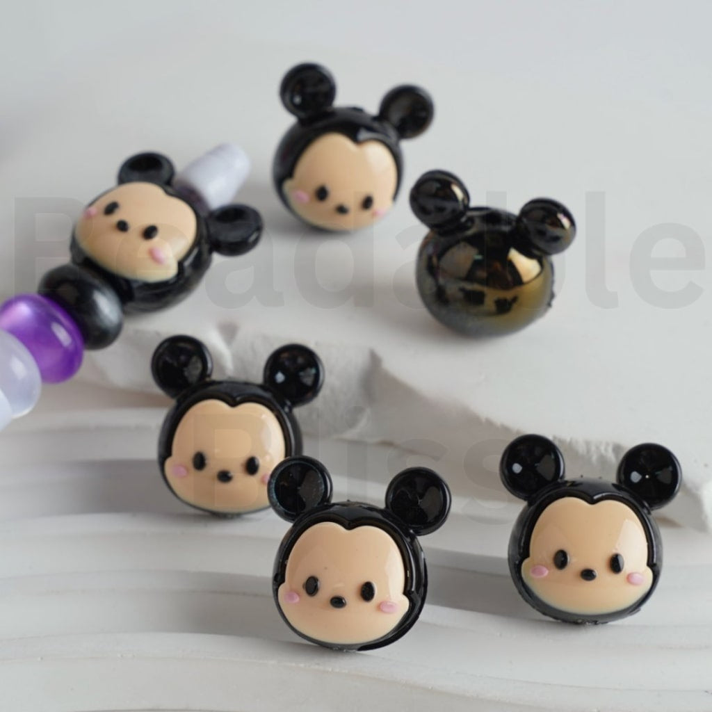 Mini Cute Magic Storyland Cartoon Micki Minni Winni Mari Cat Acrylic Beads, Random Mix