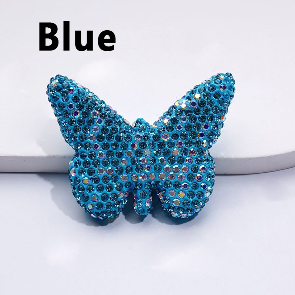 Exquisite Multi-Color Butterfly Clay Beads with Shiny Rhinestones, 54*41MM