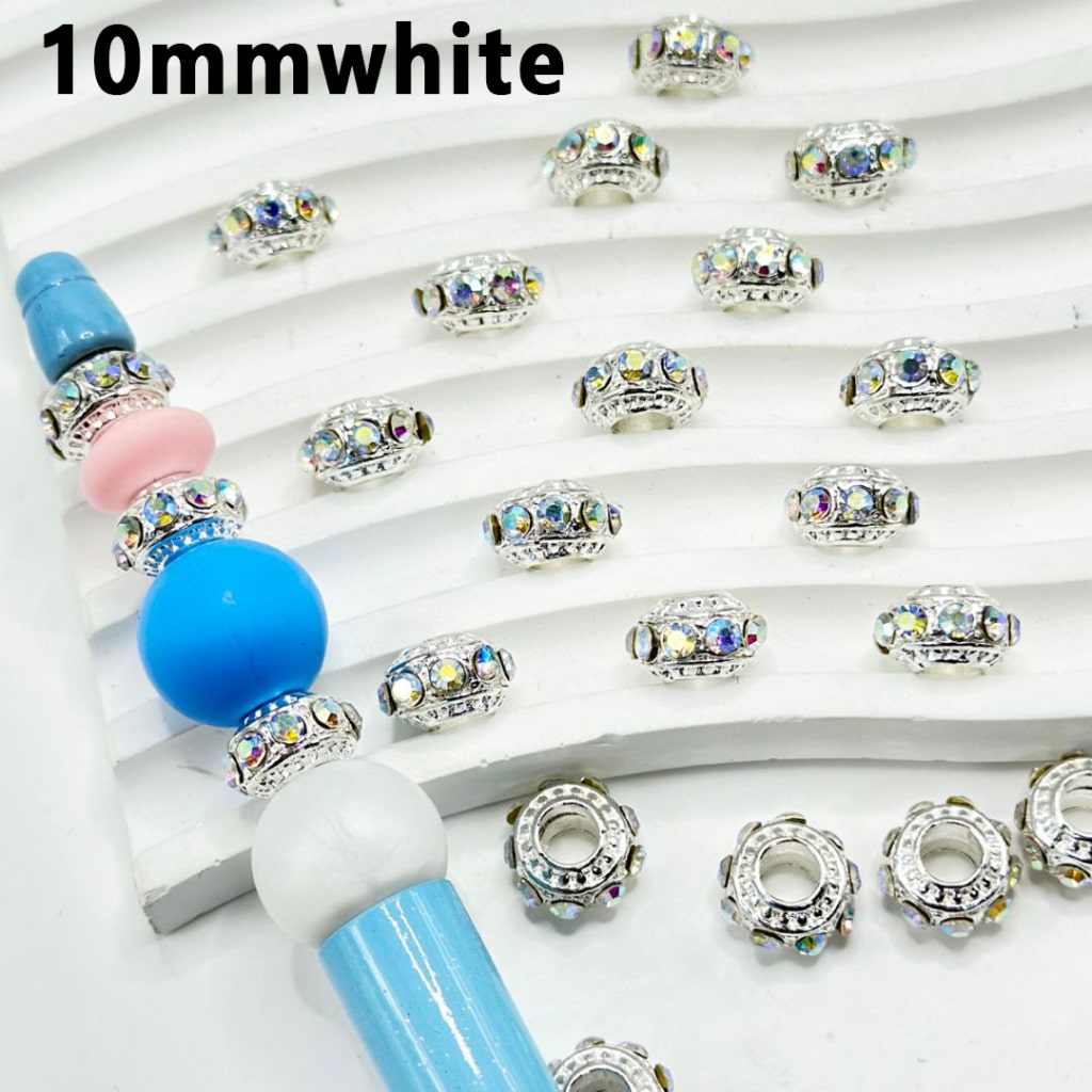 Bling Blingメタルホイールアバカススペーサー、大きな穴ABラインストーン付き、10MM