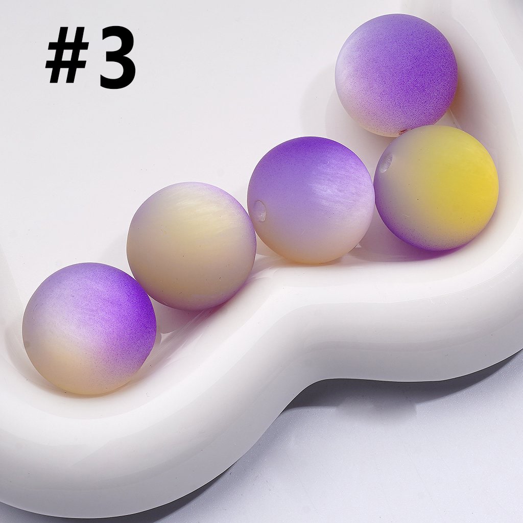 Large Cat Eye Style Double Color Frosted Matte Round Acrylic Beads, 20MM