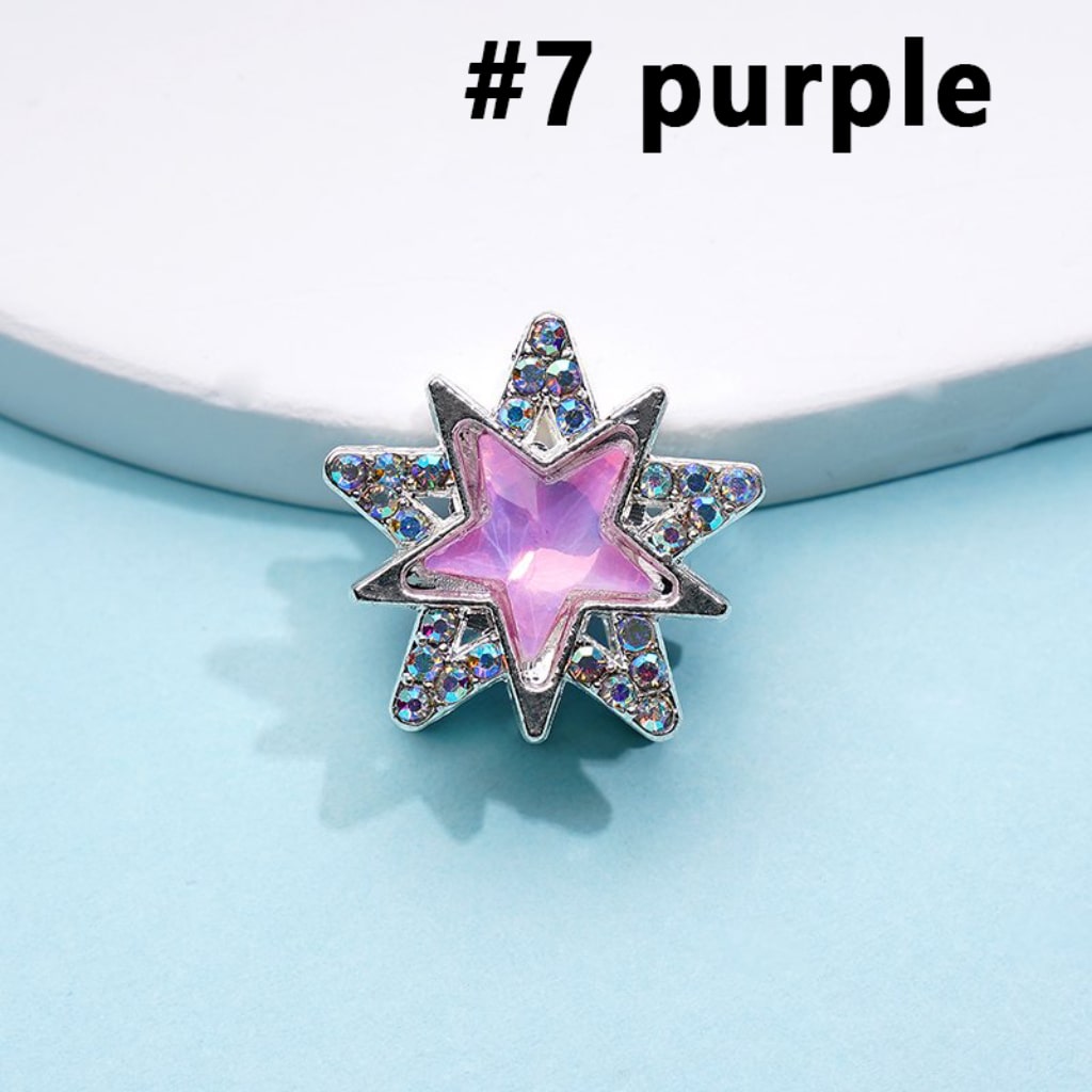 Bling Bling Silver Alloy Stars with Colorful Stars Mini AB Rhinestones Beads, Around 20MM
