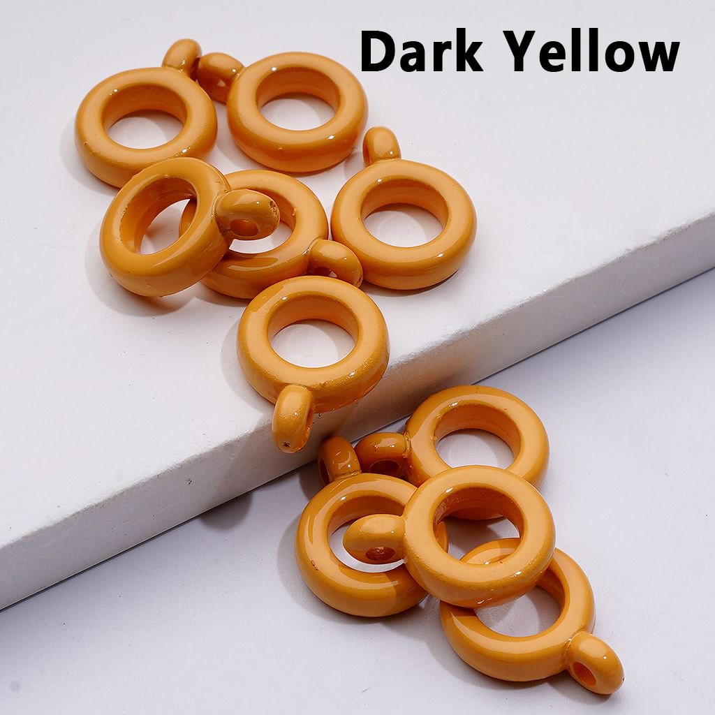 Solid Color Plastic Rings Loops with Mini Rings for Jewelry Accessories, 10MM