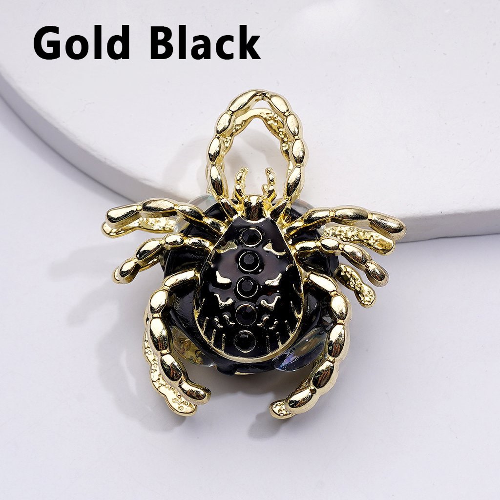 Bling Bling Fancy Alloy Spider with Colorful Rhinestones Clay Beads, Around 40*36*20MM