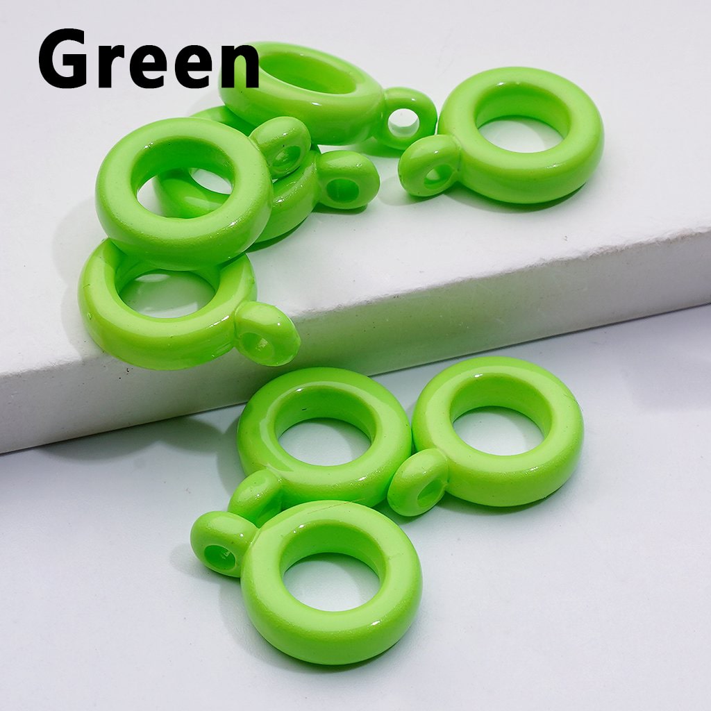 Solid Color Plastic Rings Loops with Mini Rings for Jewelry Accessories, 10MM
