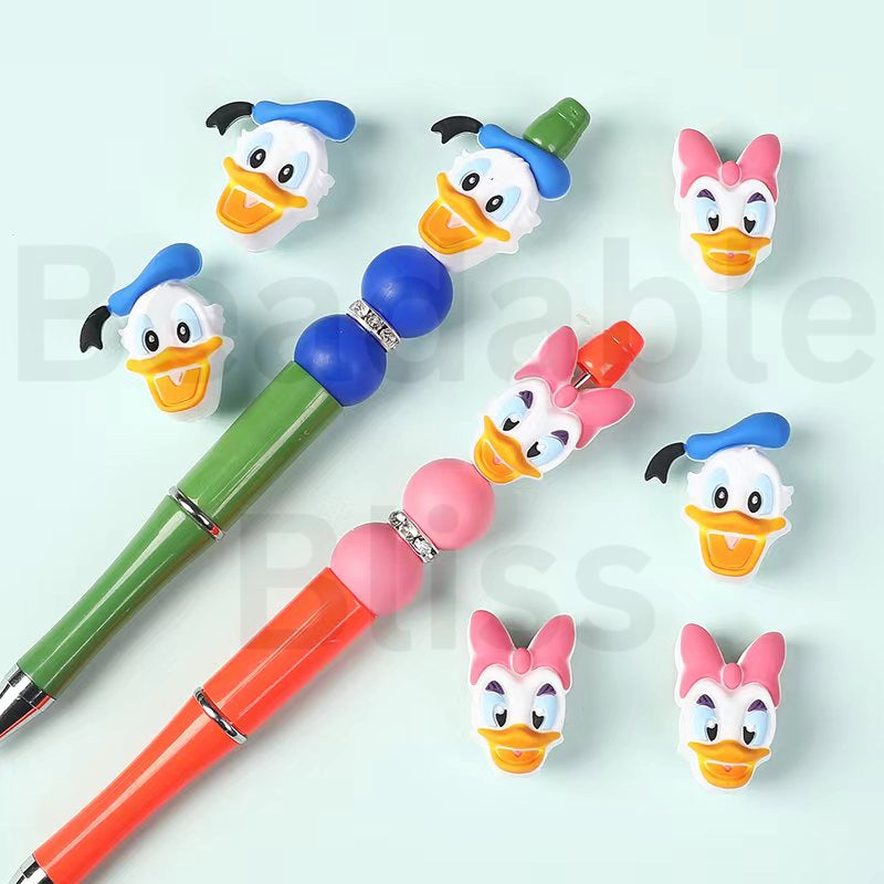 Silicone Focal Beads 3D Cute Donal Dais Duck Head Disne