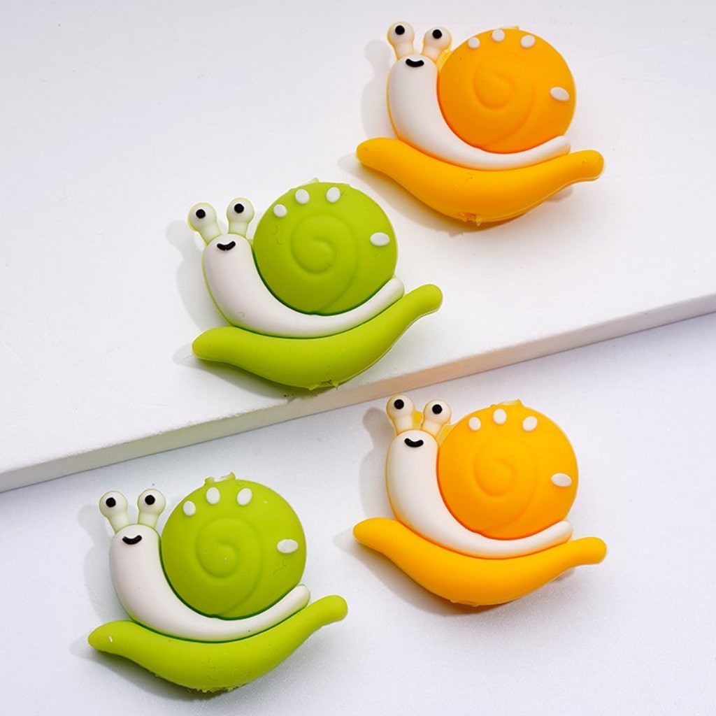 3D Cute Vivid Snail Silicone Focal Beads