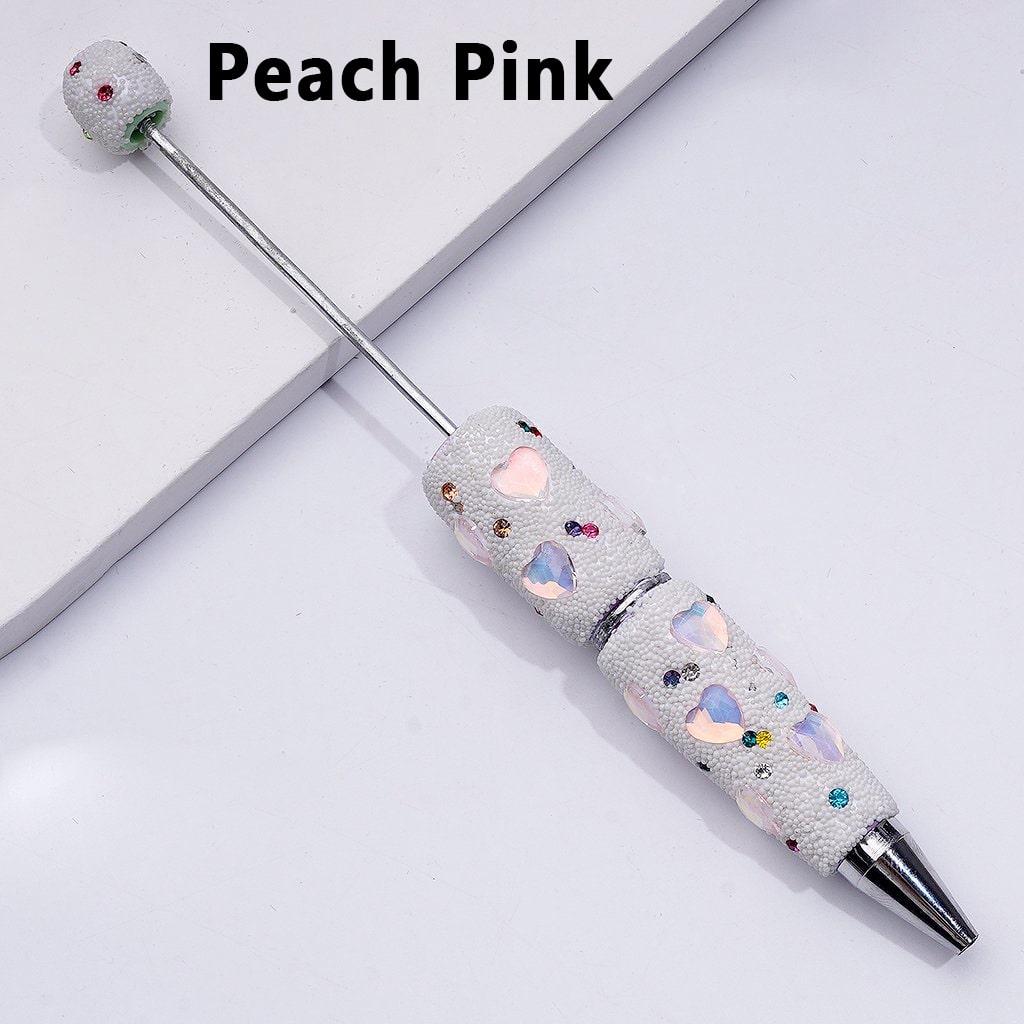 Beadable Jelly Color Hearts Shiny Rhinestones Mini White Snow Balls Clay Pen