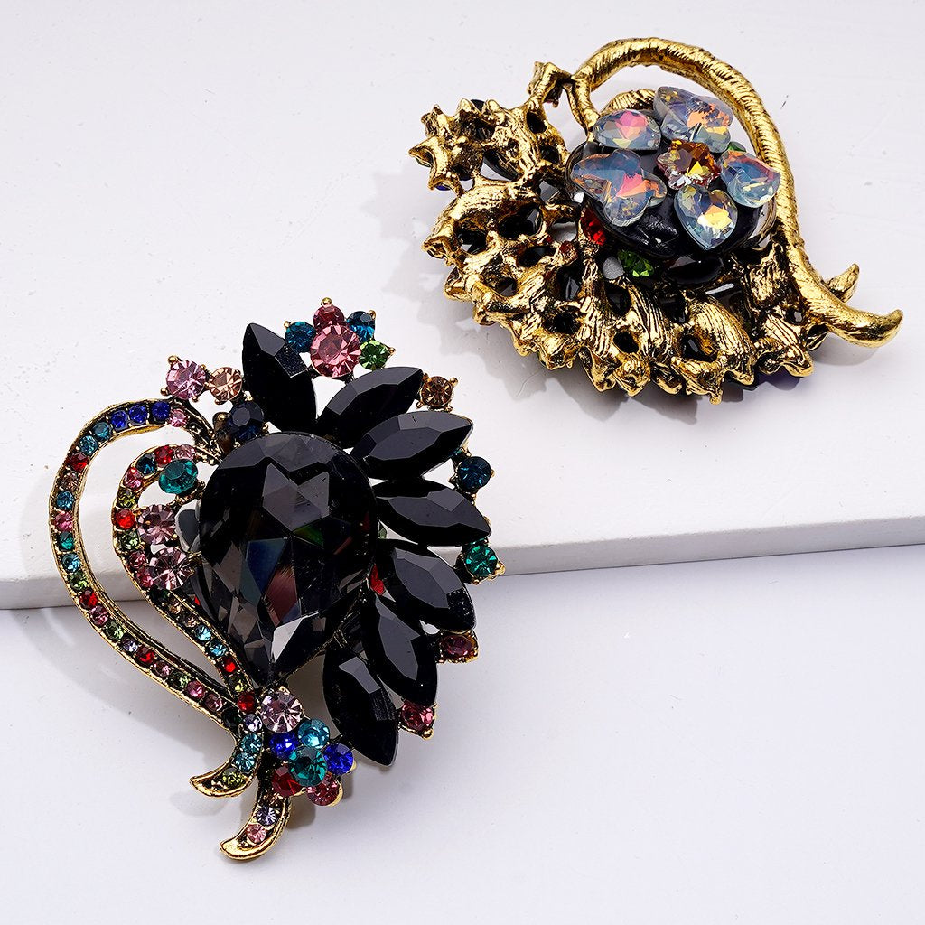 Exquisite Fancy Gold Alloy Heart with Colorful Shiny Rhinestones Cute Butterflies Hearts Snowflakes Clay Beads, Around 52*64MM