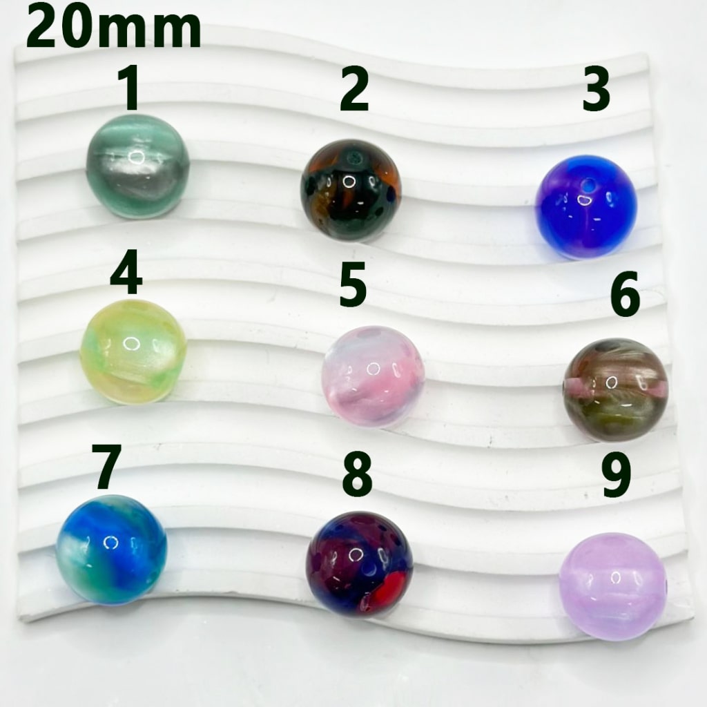 Vivid Galaxy Glitter Colorful Round Acrylic Beads, 20MM, Please Read the Description