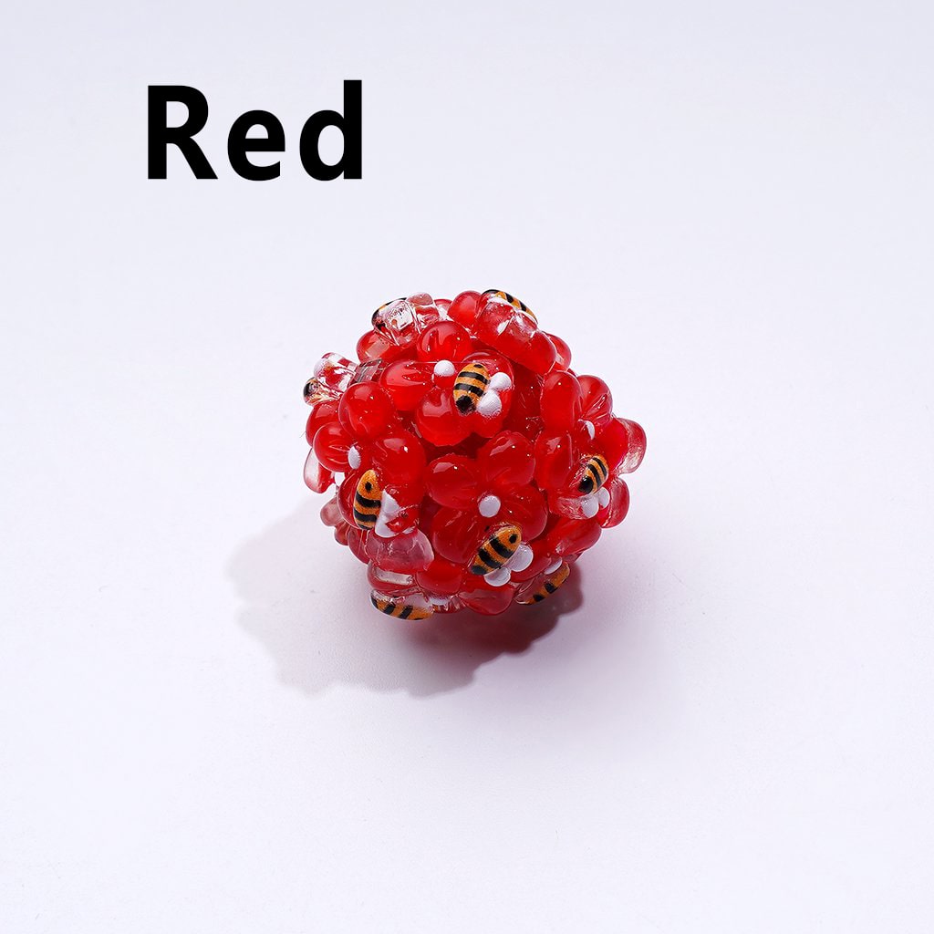 ミニかわいい花の蜂の透明ラインストーンラウンドアクリルビーズ、無地、約20mm