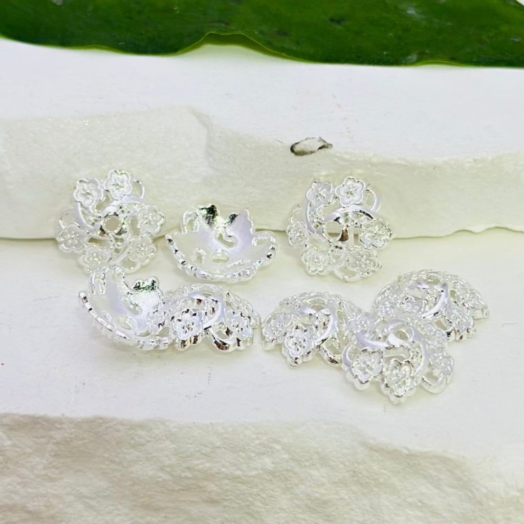 Exquisite Gold & Silver Metal Flower Bead Cage Caps Spacers, 12MM, Please Read the Description
