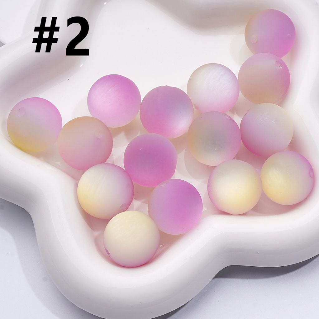 Large Cat Eye Style Double Color Frosted Matte Round Acrylic Beads, 20MM