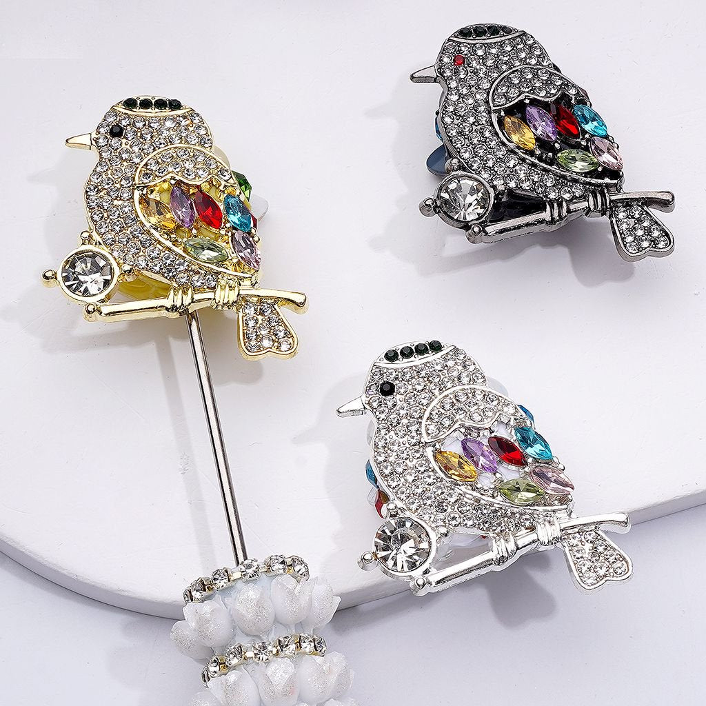 Bling Bling Fancy Gold Silver Gun Black Alloy Bird with Shiny Rhinestones White Pearls Cute Butterflies Flowers Snowflakes Clay Beads, Around 40*30*15MM
