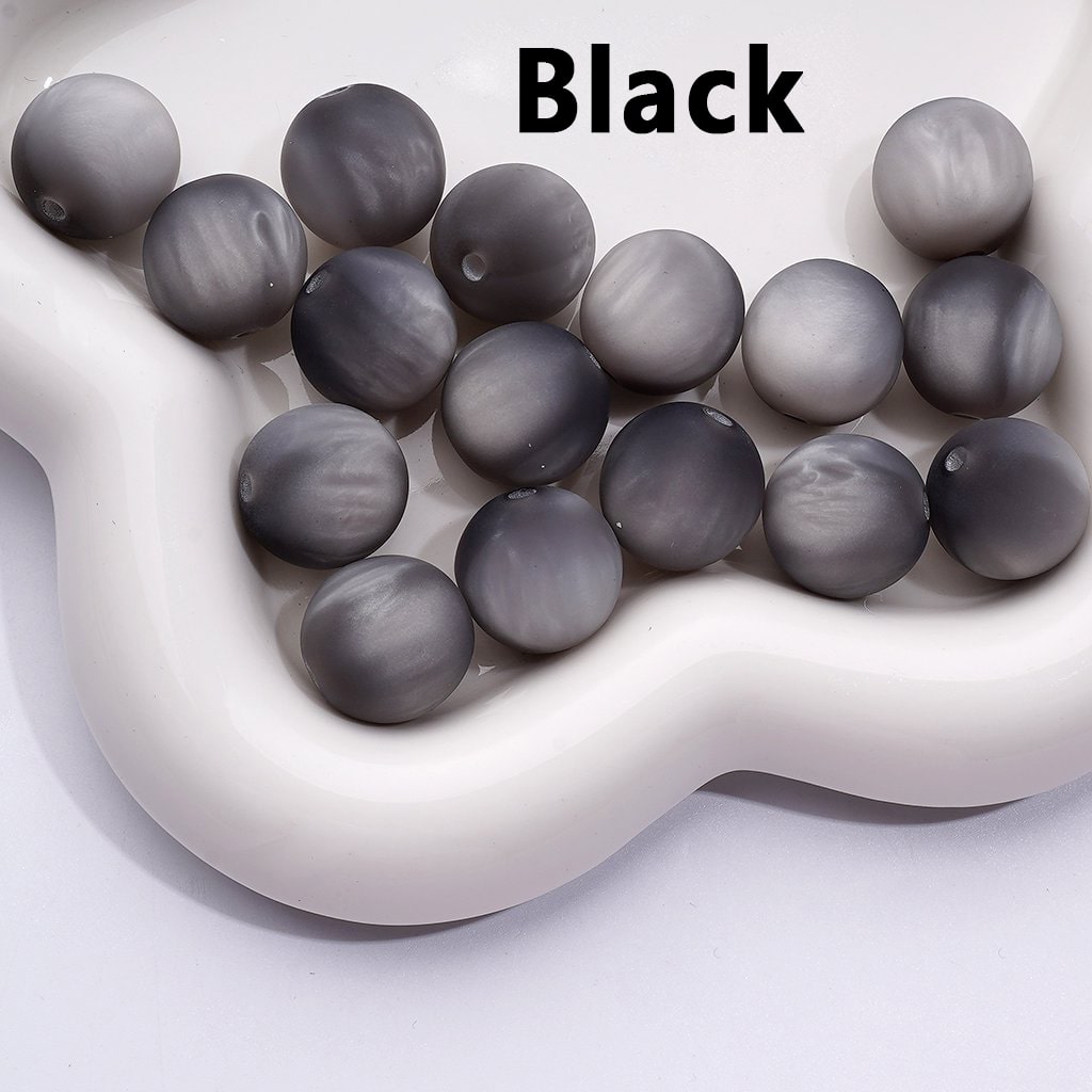 Frosted Matte Multi-Color Cat Eye Style Round Acrylic Beads, 16MM