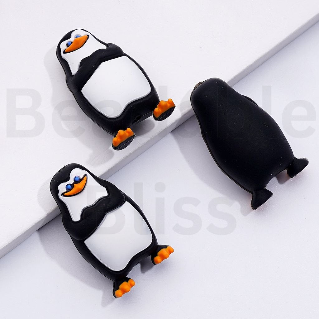 3D Cute Animals Squirrel Sloth Si Lion Ale Elephant Mann Penguin Skippe Saber-toothed Tiger Dieg Ice Ag Madgasca Silicone Focal Beads