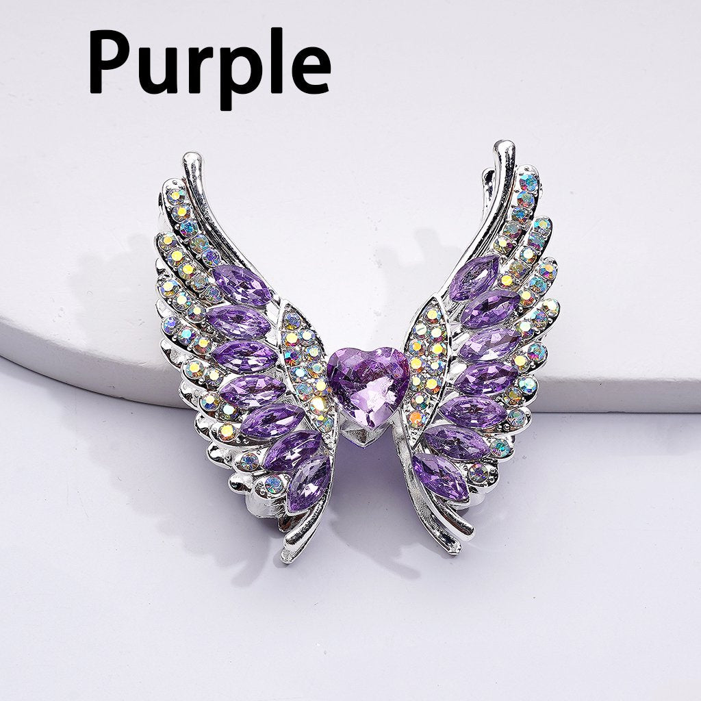 Exquisite Fancy Silver Alloy Angel's Wings Beads with Shiny Rhinestones, 46*50MM
