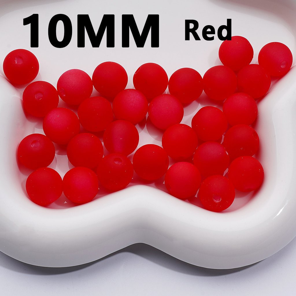 Multi-Color Cat Eye Style Frosted Matte Round Acrylic Beads, 10MM