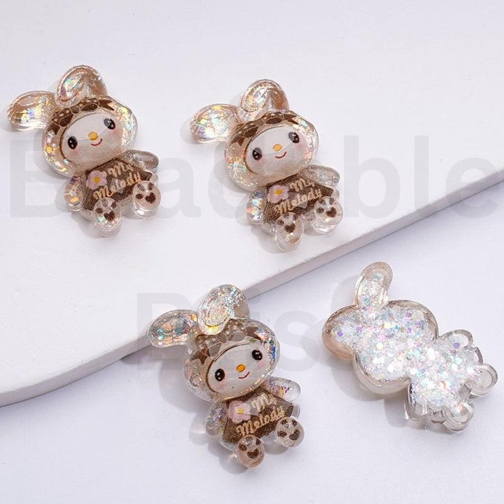 Mini Cute Sanri HK Kitten Kurom Melod Cinnamonrol Pochacc Charms for Phone Cases Jewelry Accessories, Around 28*20MM
