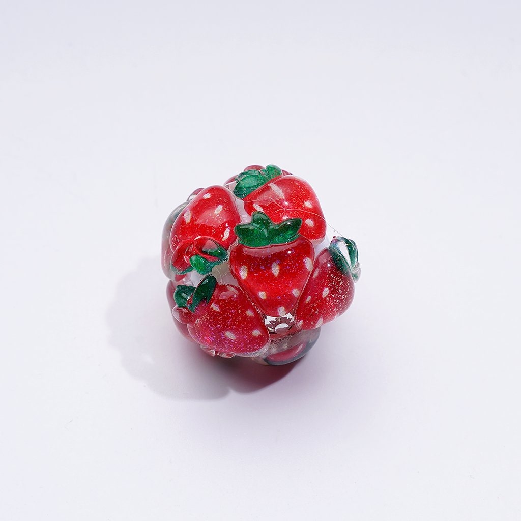 Cute Fruits Grapes Peaches Lemons Pineapples Cherries Strawberries Green Apples Watermelons Acrylic Beads, Around 22MM