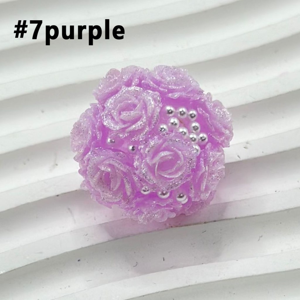 Bling Bling Luminous Mini Cute Flowers White Pearls Clear Round Acrylic Beads in Solid Color, Around 24MM, Please Read the Description
