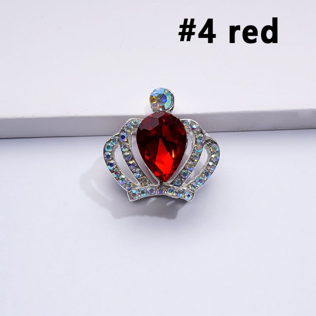 Bling Bling Silver Alloy Crown with Mini AB Rhinestones Colorful Water Drops Beads, Around 24*23MM