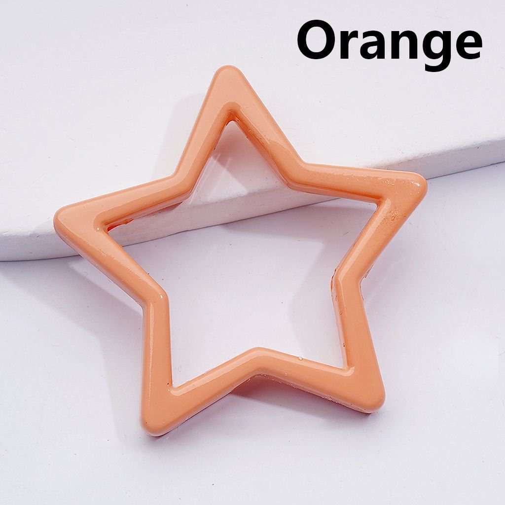 Solid Color Five-Pointed Star Frame Acrylic Beads, 43MM (Single Color is available for 100pcs(whole bag))