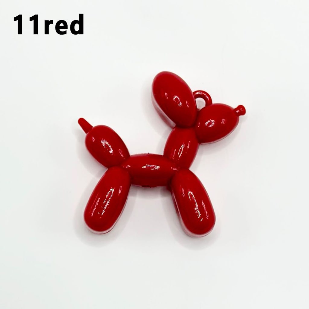 Vivid Cute Solid Color Balloon Puppy Dog Acrylic Beads Pendants, Around 47*47MM
