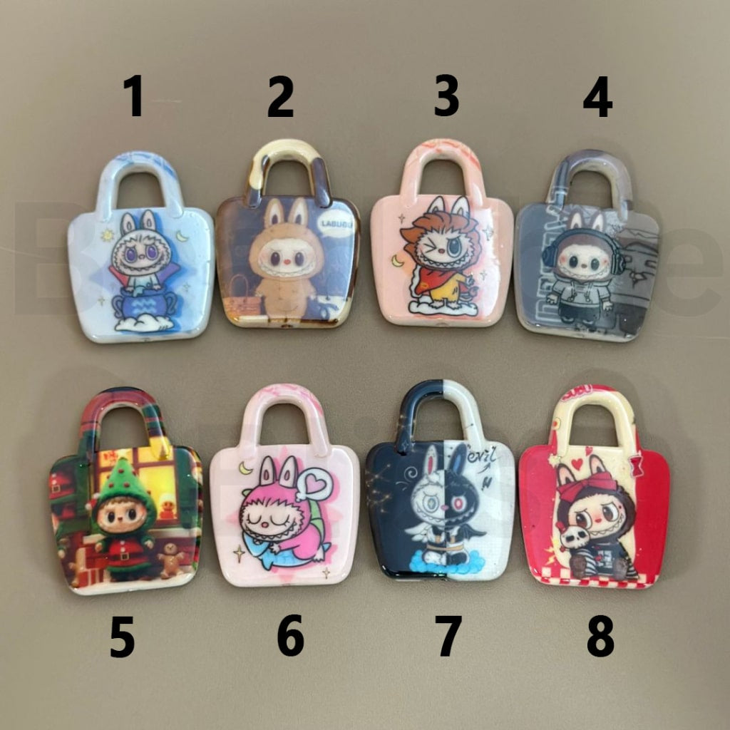 Cute Labu JollyBox Hand Bag Acrylic Beads, Around 37*50MM, Please Read the Description