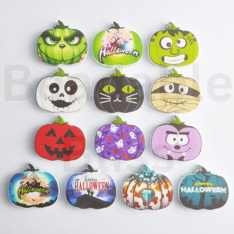 Silicone Focal Beads Halloween Series Green Monster Grinc Black Cat Ghost, Random Mix