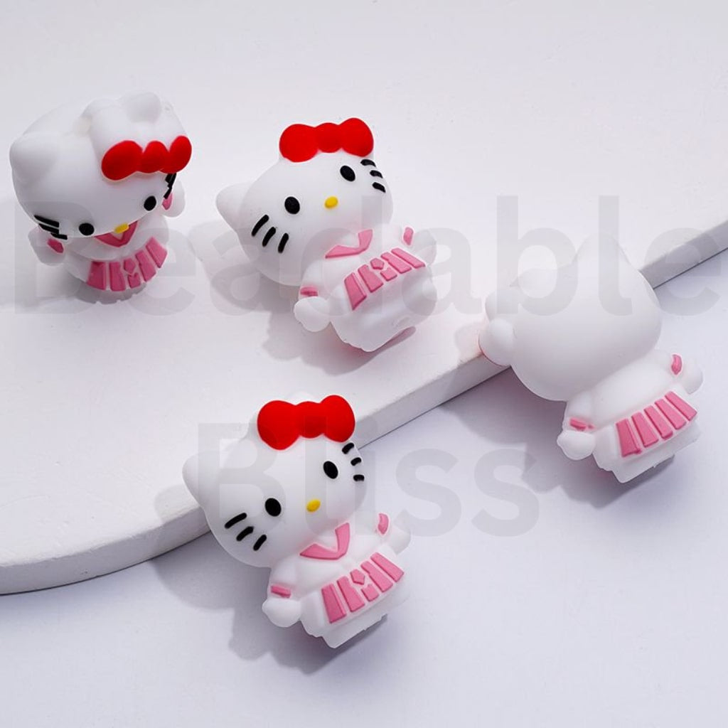 3D Cute Sanri Family Cartoon Characters Kurom Melod HK Kitten Cinnamorol Silicone Focal Beads